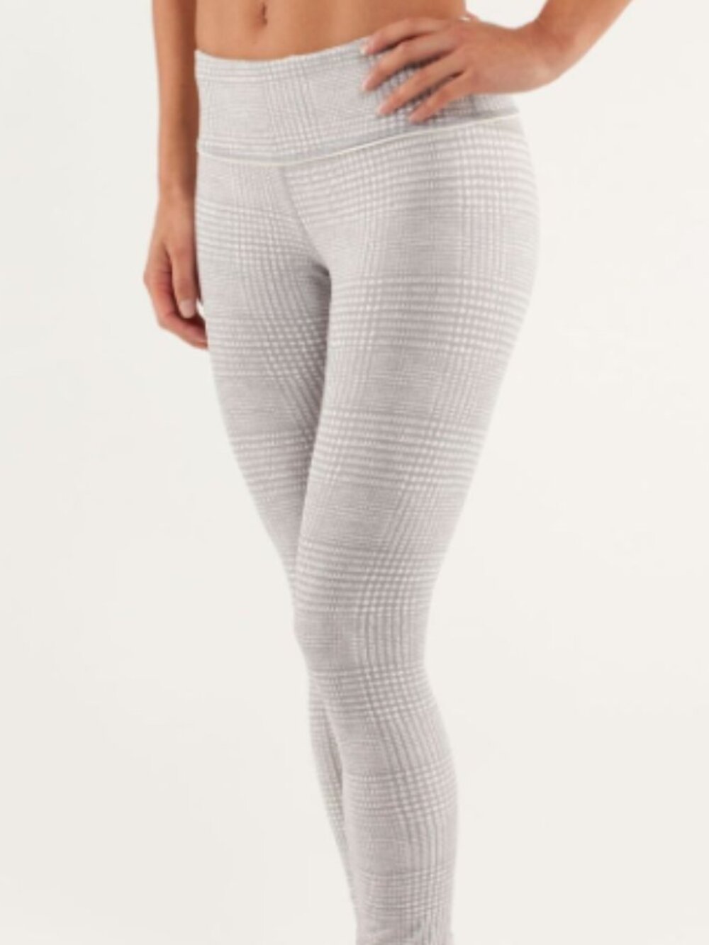 Lululemon Wunder Under Pant in Light Grey Check Size 6